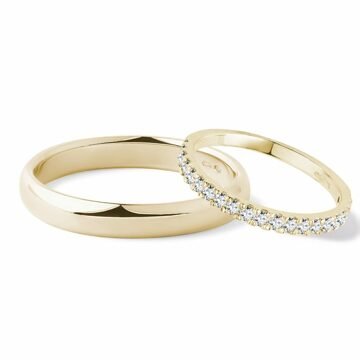 Snubní prsteny ze žlutého zlata s diamanty KLENOTA