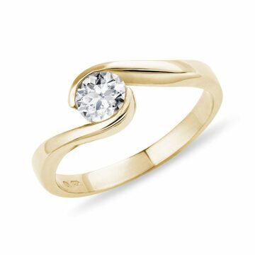 Jedinečný zlatý prsten s půlkarátovým diamantem KLENOTA