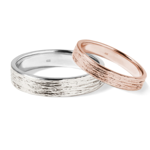 Snubní prsteny z růžového a bílého zlata KLENOTA