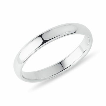Snubní prsten 3 mm z bílého zlata KLENOTA