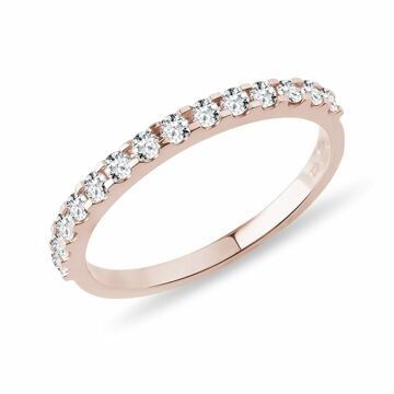 Diamantový snubní prsten z růžového zlata KLENOTA