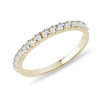Half eternity prsten ze žlutého zlata s diamanty KLENOTA
