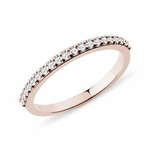 Briliantový prsten v růžovém zlatě KLENOTA