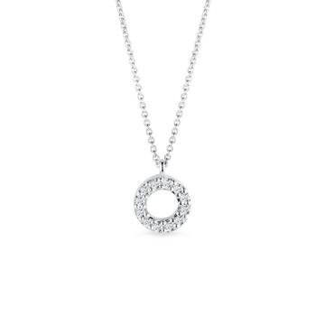 Kruhový náhrdelník z bílého zlata s diamanty KLENOTA