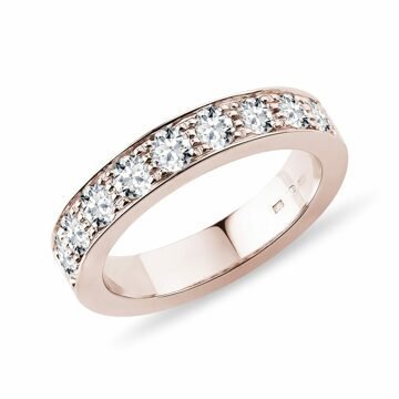 Luxusní prsten z růžového zlata s diamanty KLENOTA