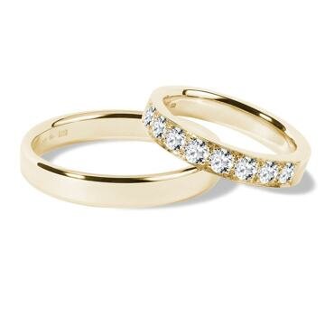 Výrazné snubní prsteny ze zlata s diamanty KLENOTA