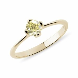 Zlatý prsten se žlutým diamantem KLENOTA