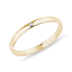 Minimalistický zlatý prstýnek s briliantem - 2.5 mm / 2 g KLENOTA