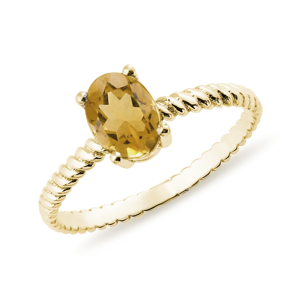 Vintage zlatý prsten s citrínem KLENOTA