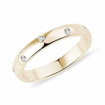 Zlatý prsten s 10 diamanty KLENOTA