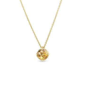 Zlatý náhrdelník s citrínem KLENOTA