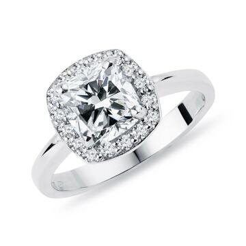 Luxusní diamantový prsten v bílém zlatě KLENOTA
