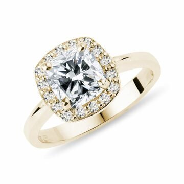Luxusní diamantový prsten ve žlutém zlatě KLENOTA