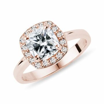 Luxusní diamantový prsten v růžovém zlatě KLENOTA