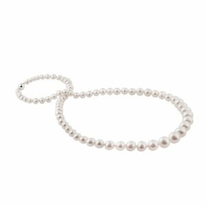 Kónický perlový náhrdelník se zapínáním v bílém zlatě KLENOTA