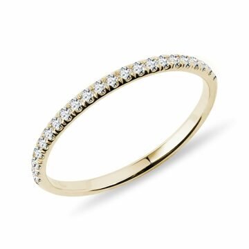Zlatý prsten s řadou diamantů KLENOTA