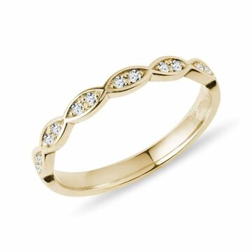 Zlatý snubní prsten s diamanty KLENOTA