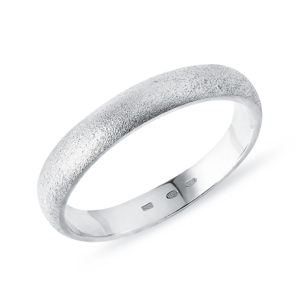 Pánský snubní prsten z bílého zlata KLENOTA