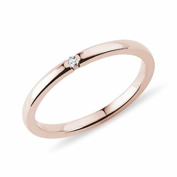 Jemný diamantový prsten z růžového zlata KLENOTA
