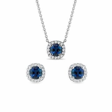 Set luxusních šperků s diamanty a safíry KLENOTA