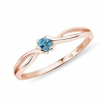 Prsten z růžového zlata s topazem KLENOTA