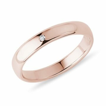 Dámský prsten v růžovém zlatě s diamantem KLENOTA