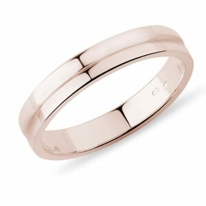 Pánský prsten z růžového 14k zlata s rytinou KLENOTA