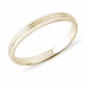 Pánský zlatý snubní prsten s rytinou KLENOTA
