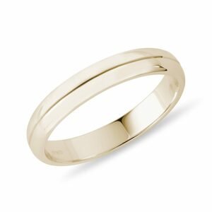 Elegantní snubní prsten ze žlutého zlata pro pány KLENOTA