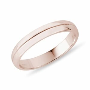 Elegantní snubní prsten z růžového zlata pro pány KLENOTA