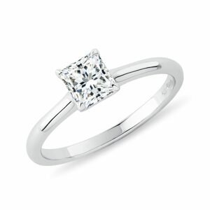 Prsten s lab grown diamantem v bílém zlatě KLENOTA