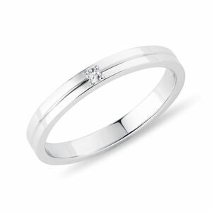 Dámský snubní prsten z bílého zlata s diamantem KLENOTA