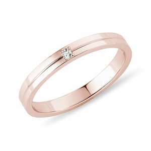 Dámský snubní prsten z růžového zlata s diamantem KLENOTA