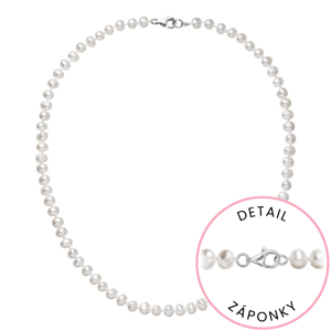 Perlový náhrdelník z říčních perel se zapínáním z bílého 14 karátového zlata 822001.1/9260B bílý,Perlový náhrdelník z říčních perel se zapínáním z bíl