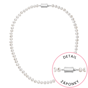 Perlový náhrdelník z říčních perel se zapínáním z bílého 14 karátového zlata 822001.1/9267B bílý,Perlový náhrdelník z říčních perel se zapínáním z bíl