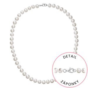Perlový náhrdelník z říčních perel se zapínáním z bílého 14 karátového zlata 822003.1/9260B bílý,Perlový náhrdelník z říčních perel se zapínáním z bíl