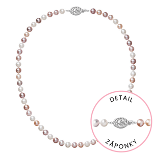 Perlový náhrdelník z říčních perel se zapínáním z bílého 14 karátového zlata 822004.3/9265B multi,Perlový náhrdelník z říčních perel se zapínáním z bí