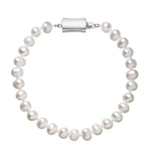 Perlový náramek z říčních perel se zapínáním z bílého 14 karátového zlata 823001.1/9267B bílý,Perlový náramek z říčních perel se zapínáním z bílého 14