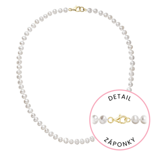 Perlový náhrdelník z říčních perel se zapínáním ze 14 karátového zlata 922001.1/9260 bílý,Perlový náhrdelník z říčních perel se zapínáním ze 14 karáto