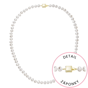 Perlový náhrdelník z říčních perel se zapínáním ze 14 karátového zlata 922001.1/9268A bílý,Perlový náhrdelník z říčních perel se zapínáním ze 14 karát
