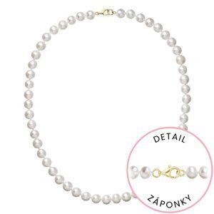 Perlový náhrdelník z říčních perel se zapínáním ze 14 karátového zlata 922003.1/9260 bílý,Perlový náhrdelník z říčních perel se zapínáním ze 14 karáto