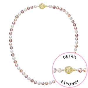 Perlový náhrdelník z říčních perel se zapínáním ze 14 karátového zlata 922004.3/9264A multi,Perlový náhrdelník z říčních perel se zapínáním ze 14 kará