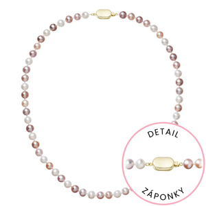Perlový náhrdelník z říčních perel se zapínáním ze 14 karátového zlata 922004.3/9269A multi,Perlový náhrdelník z říčních perel se zapínáním ze 14 kará