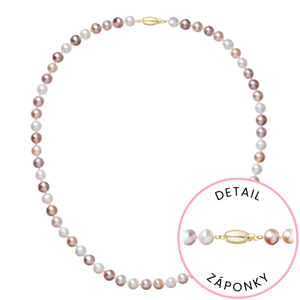Perlový náhrdelník z říčních perel se zapínáním ze 14 karátového zlata 922004.3/9271A multi,Perlový náhrdelník z říčních perel se zapínáním ze 14 kará
