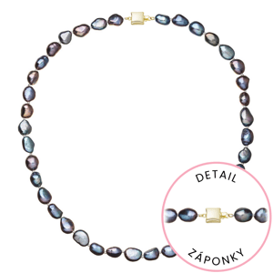 Perlový náhrdelník z říčních perel se zapínáním ze 14 karátového zlata 922027.3/9268A peacock,Perlový náhrdelník z říčních perel se zapínáním ze 14 ka