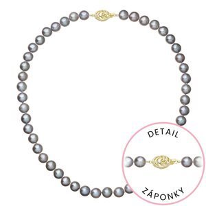 Perlový náhrdelník z říčních perel se zapínáním ze 14 karátového zlata 922028.3/9265A grey,Perlový náhrdelník z říčních perel se zapínáním ze 14 karát
