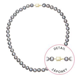 Perlový náhrdelník z říčních perel se zapínáním ze 14 karátového zlata 922028.3/9268A grey,Perlový náhrdelník z říčních perel se zapínáním ze 14 karát