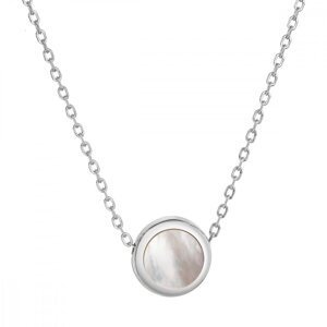 Stříbrný náhrdelník kulatý s perletí 12067.1,Stříbrný náhrdelník kulatý s perletí 12067.1
