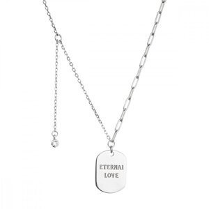 Stříbrný náhrdelník placička ETERNAL LOVE a přívěsek s mini zirkonkem 12070.1,Stříbrný náhrdelník placička ETERNAL LOVE a přívěsek s mini zirkonkem 12