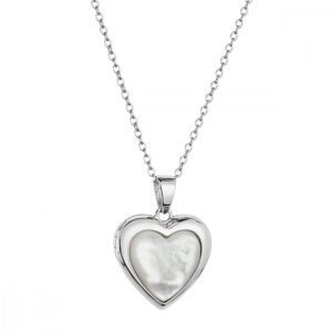 Stříbrný náhrdelník perleťové srdce 12075.1,Stříbrný náhrdelník perleťové srdce 12075.1